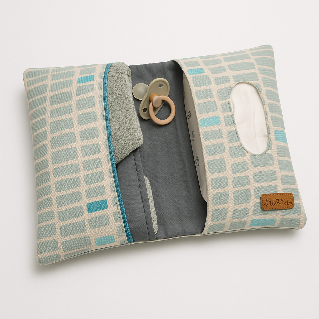 Wickeltasche mit Fächern und Feuchttuchspender – Geometrisches Design