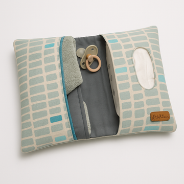 Wickeltasche mit Fächern und Feuchttuchspender – Geometrisches Design